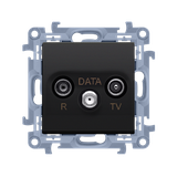 Simon 10 Gniazdo antenowe R-TV-DATA . 1x wejście: 5-862 MHz czarny CAD.01/49 KONTAKT
