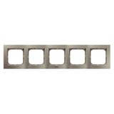 AS Ramka pięciokrotna do łączników IP-44 - kolor satyna light