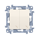 Simon 10 Łącznik schodowy podwójny z podświetleniem LED 10A z. śrub. krem