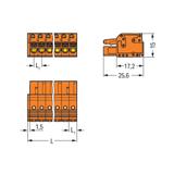 Gniazdo MCS‑MIDI Classic 24‑biegunowe pomarańczowe raster 5,08mm 2231‑324/026‑000 /10szt./ WAGO