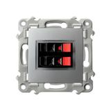 SZAFIR Gniazdo głośnikowe podwójne - kolor srebro