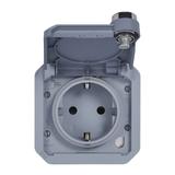 NOWE PLEXO - GN. SCHUKO 2P+Z NA KLUCZ ZACISKI AUTO MECHANIZM 16A-250V SZARE 069574L LEGRAND
