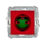 ICON Gniazdo pojedyncze z uziemieniem 2P+Z DATA z kluczem czerwony IGZK KARLIK