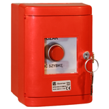 PRZYCISK WYSTAJĄCY CZERWONY W OBC 1ZW1RZ PIERŚCIEŃ NIKLOWANY