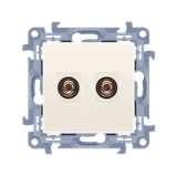 Simon 10 Gniazdo głośnikowe pojedyncze -1 kolumna głośnikowa Przekrój przew. dla wyjścia 6 mm2 krem