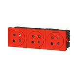 Mosaic Gn 3x2P+Z Z Blokadą Podłącz Przez Zaciski Automatyczne-6 Modułów Czerwone 16A-250V 077153L LEGRAND