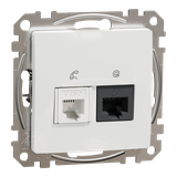 Sedna Design & Elements Gniazdo komputerowe-telefoniczne kat. 5e UTP białe SDD111458 Schneider