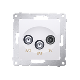 Simon 54 Gniazdo antenowe satelitarne podwójne SAT-SAT-RTV biały DASK2.01/11 KONTAKT