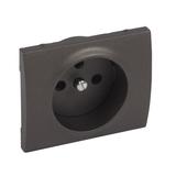 SISTENA LIFE PLAKIETKA CHOCO GNIAZDA POJEDYNCZEGO - 2P+Z Z PRZESŁONAMI STYKÓW, Legrand