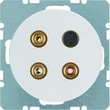 BERKER R.1/R.3 Gniazdo 3 x cinch/S-Video biały 3315322089 HAGER