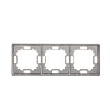 Simon Basic Standard Ramka 3-krotna – uniwersalna poziom i pion stal inox BMR3/21 KONTAKT