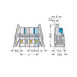 Gniazdo MCS‑MIDI Classic 12‑biegunowe jasnoszare raster 7,5mm 721‑212/037‑000 /10szt./ WAGO