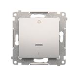 Simon 54 Łącznik dwubiegunowy z podświetleniem LED 10A szybkozłączka srebrny mat