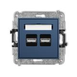 ICON Mechanizm ładowarki USB podwójnej 2xUSB A, 15,5W max., 5V, 3.1A navy blue