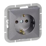 Gniazdo pojedyncze podtynkowe 2P+Z Schuko Pearl, 16A, 250V, PT-17P, antracyt