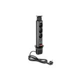 BIURKOWY PRZEDŁUŻACZ WPUSZCZANY 60MM, 3X SCHUCKO, 2XUSB 2,1A 5V (CZARNY)
