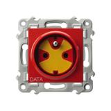 SZAFIR Gniazdo pojedyncze z uziemieniem DATA z kluczem uprawniającym - kolor biały