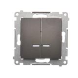 Simon 54 Łącznik świecznikowy z podświetleniem LED i do wersji IP44 16A 250V zaciski śrubowe brąz mat *Posiada wkładkę DU1W DW5ABL.01/46 KONTAKT