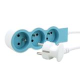 PRZEDŁUŻACZ STANDARD 3X2P+Z, Z PRZEWODEM 1.5 METRA 3X1.0 MM2 - BIAŁY/BŁĘKITNY, Legrand