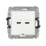 ICON Ładowarka USB podwójna 2xUSB C, 20W max., bez pola opisowego biały mat 25ICUSBBO-7 KARLIK