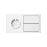 Simon 100 Panel 2-krotny: gniazdo + 2 klawisze biały mat 10020204-230 KONTAKT