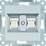 lumina Gniazdo komputerowe podwójne RJ45 kat.5e UTP srebrny WL2122 HAGER
