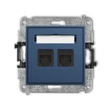 ICON Mechanizm gniazda telefonicznego podwójnego 2xRJ11, 4-stykowy, beznarzędziowe navy blue