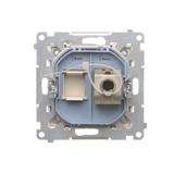 Simon 55 Gniazdo komputerowe pojedyncze RJ45 kategoria 6 ekranowane z przesłoną przeciwkurzową Szamp