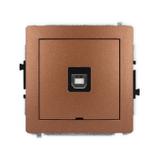 DECO Mechanizm gniazda pojedynczego USB A-B 2.0, bez pola opisowego brązowy metalik