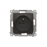 Simon 54 Gniazdo z/u i przesłonami 16A szybkozłączka brąz mat