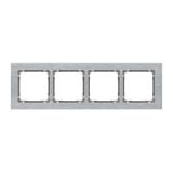 DECO Ramka uniwersalna poczwórna - aluminium szczotkowane (ramka: srebrna; spód: grafitowy) srebrny