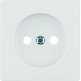 BERKER Q.x Płytka czołowa do gniazda bez uziemienia biały aksamit 3967036089 HAGER