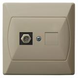 AKCENT Gniazdo antenowe typu F pojedyncze - kolor beżowy