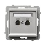 SONATA Gniazdo telefoniczne podwójne niezależne - kolor srebro mat