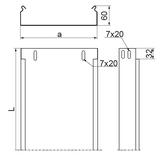 Korytko kablowe 600x60mm Grubość 1,00 mm 3mb KBJ600H60/3 161660 BAKS