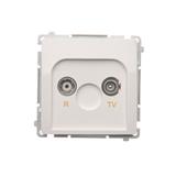 Simon Basic Gniazdo antenowe R-TV zakończeniowe do gniazd przelotowych 1x wejście: 5–862 MHz biały