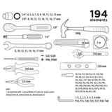 Zestaw narzędziowy 1/4", 3/8" 194 szt.