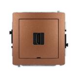 DECO Mechanizm gniazda pojedynczego HDMI 2.0, bez pola opisowego brązowy metalik