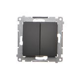 Simon 54 Przycisk podwójny zwierny bez piktogramu 10A szybkozłączka czarny