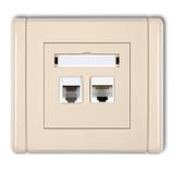 FLEXI Gniazdo telefoniczne pojedyncze 1xRJ11 + komputerowe pojedyncze 1xRJ45, kat. 5e, 8-stykowe, be