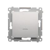 Simon 54 Łącznik schodowy z podświetleniem LED bez piktogramu 10A 250V szybkozłączka srebrny mat DW6L.01/X/43 KONTAKT