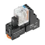 DRMKIT 24VDC 2CO LD/PB Moduł przekaźnikowy, 24 V DC, Zielona dioda LED, Dioda zwrotna, 2 zestyk przełączny (AgNi złocone cienkowarstwowo) , 250 V AC, 10 A, złącze śrubowe, P /10s 1542460000 WEIDMÜLLER