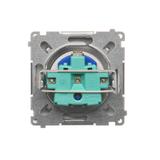 Simon Basic Gniazdo wtyczkowe DATA z uziemieniem i kluczem uprawniającym 16A 250V zaciski śrubowe stal inox BMGD1.01/21 KONTAKT