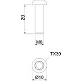7380T 6x20 G, Śruba z łbem okrągłym