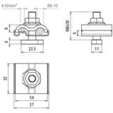 Zacisk uziemiający UNI, M8, do drutu 8-10 mm i przewodu PE 4-50 mm2, NIRO
