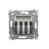 Simon 54 Gniazdo głośnikowe 4-krotne Przekrój przewodów dla wejścia i wyjścia 25 mm2 srebrny mat