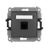 ICON Mechanizm gniazda komputerowego pojedynczego 1xRJ45, kat. 6, 8-stykowy grafitowy mat