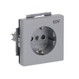 FUTURE Gniazdo SCHUKO Z nadrukiem „EDV” Z szybkozłączami Z uziemieniem, 2P+E Z przesłonami aluminiow 2CKA002013A5273 ABB