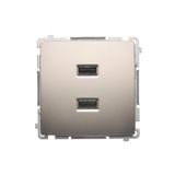 Simon Basic Ładowarka 2 x USB 2.1 A 5V DC 230V satynowy BMC2USB.01/29 KONTAKT