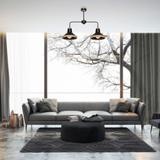 MILAGRO Lampa sufitowa SALMA BLACK / WOOD 2xE27